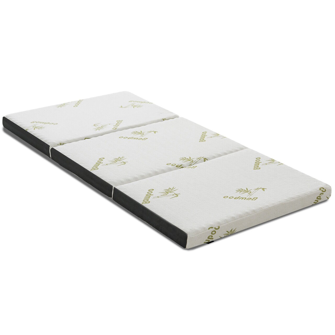 Queen 3 Inch Tri-fold Memory Foam Floor Mattress Topper Portable with Carrying Bag